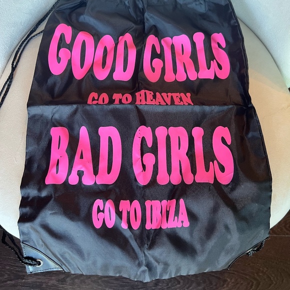 Good Girls Go to Heaven Bad Girls go to Ibiza 
Drawstring Bag - Gently Used - Picture 1 of 4